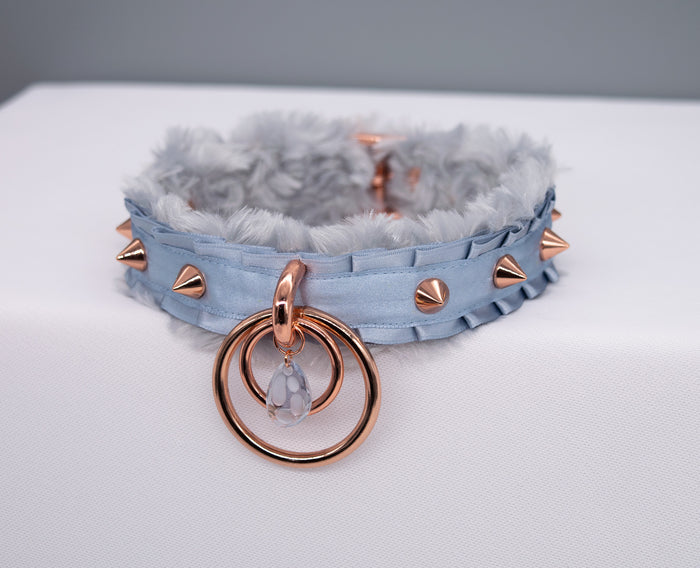 French Blue "Fur" Lined O-ring Collar _LIMITED_