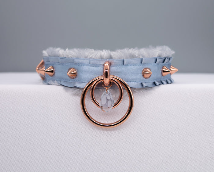 French Blue "Fur" Lined O-ring Collar _LIMITED_