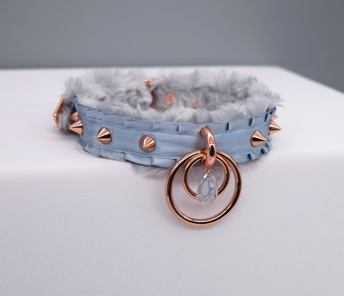 French Blue "Fur" Lined O-ring Collar _LIMITED_
