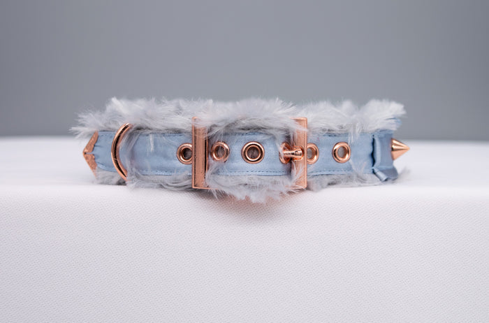 French Blue "Fur" Lined O-ring Collar _LIMITED_