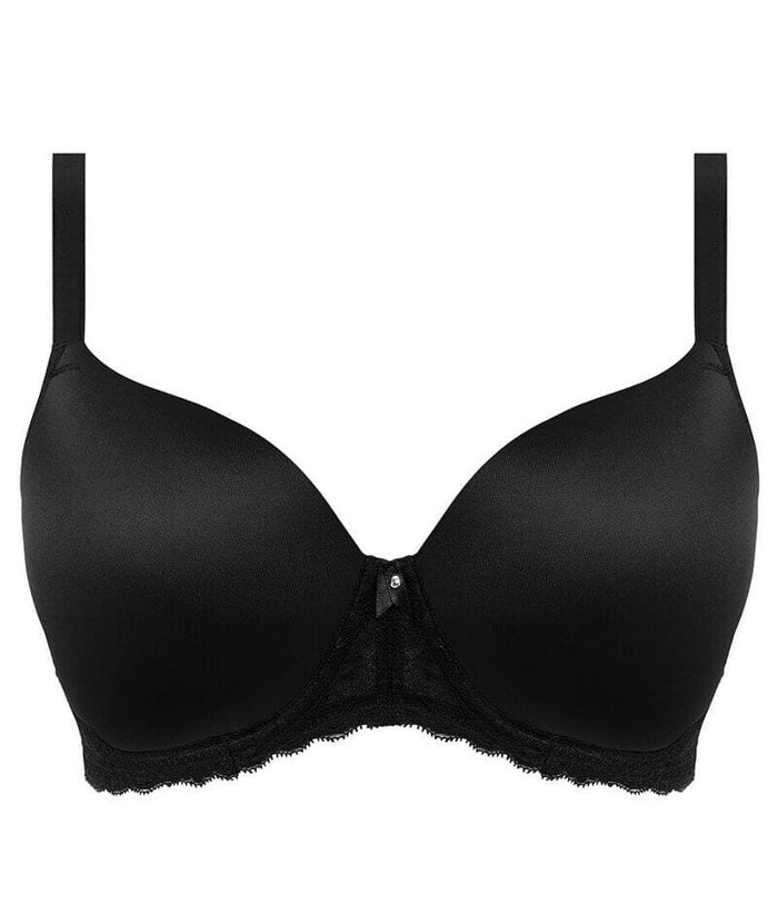 Freya Offbeat Underwire Moulded Demi T-shirt Bra - Black Bras