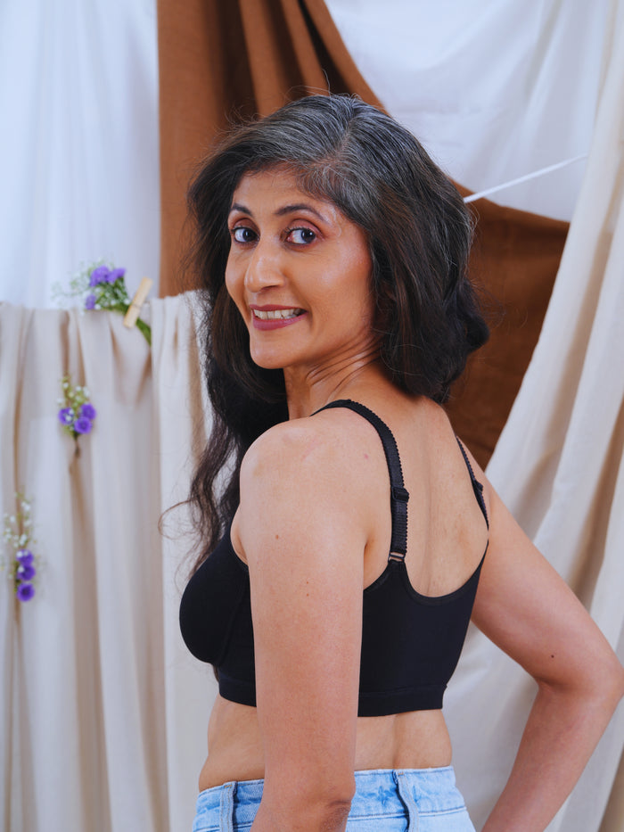 Front Open Non Padded Queen Bra - Black