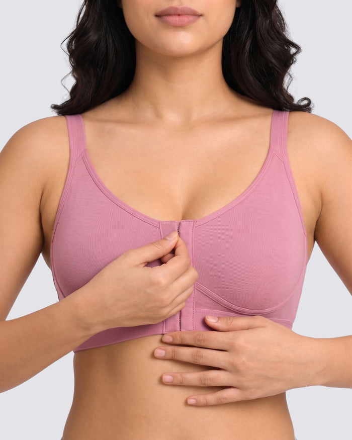 Front Open Non Padded Wire-Free Comfort Diva Bra (Blush)