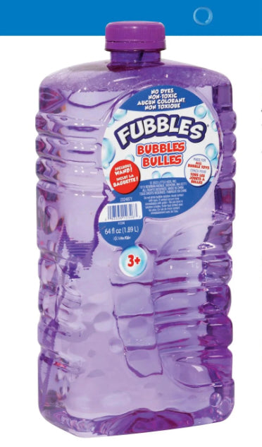 64oz bottle of Fubbles Bubble Solution on a white background