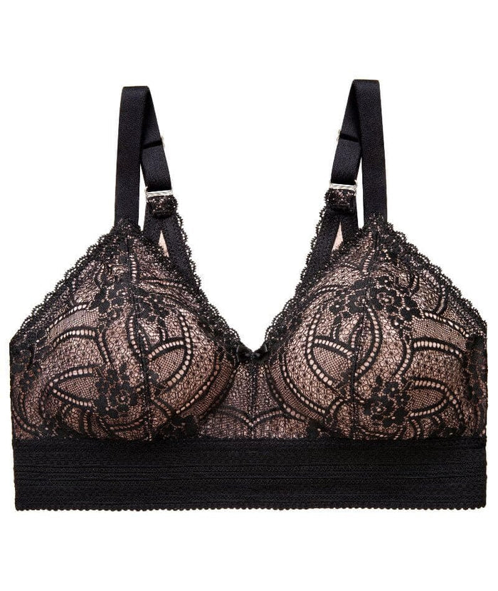 Glamorise Bramour Gramercy Luxe Lace Wire-Free Bralette - Black Bras