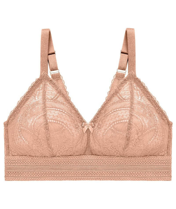 Glamorise Bramour Gramercy Luxe Lace Wire-Free Bralette - Cappuccino Bras