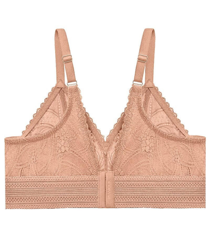 Glamorise Bramour Gramercy Luxe Lace Wire-Free Bralette - Cappuccino Bras