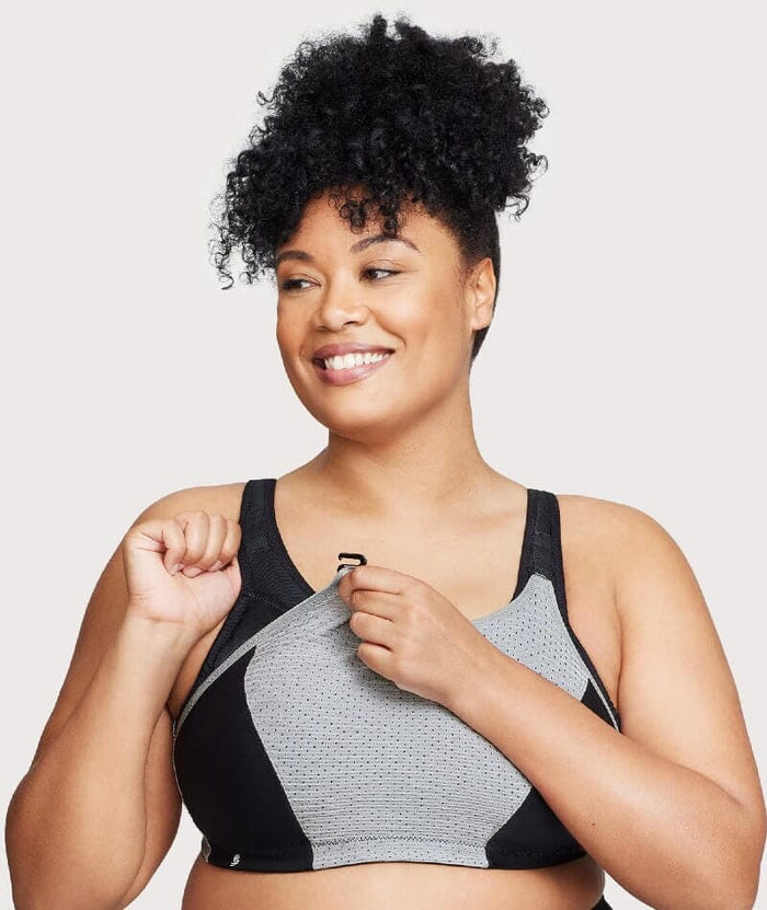 Glamorise Custom Control Wire-Free Sports Bra - Black Bras