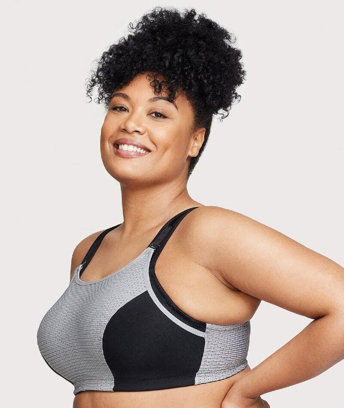 Glamorise Custom Control Wire-Free Sports Bra - Black Bras