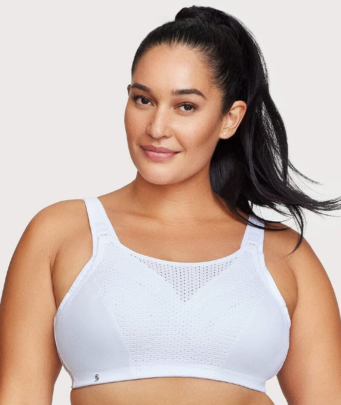 Glamorise Custom Control Wire-Free Sports Bra - White Bras