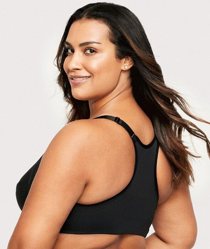 Glamorise Front-Closure Smoothing WonderWire Bra - Black Bras