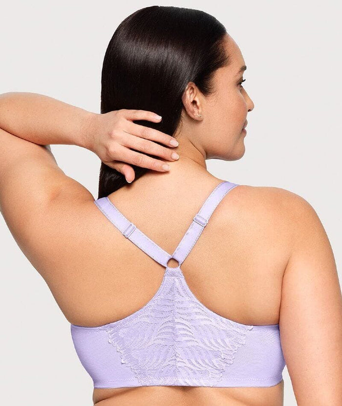 Glamorise Front-Closure T-Back WonderWire Bra - Soft Lilac Bras