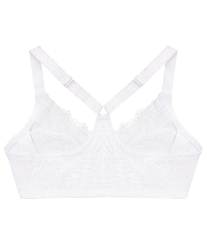 Glamorise Front-Closure T-Back WonderWire Bra - White Bras