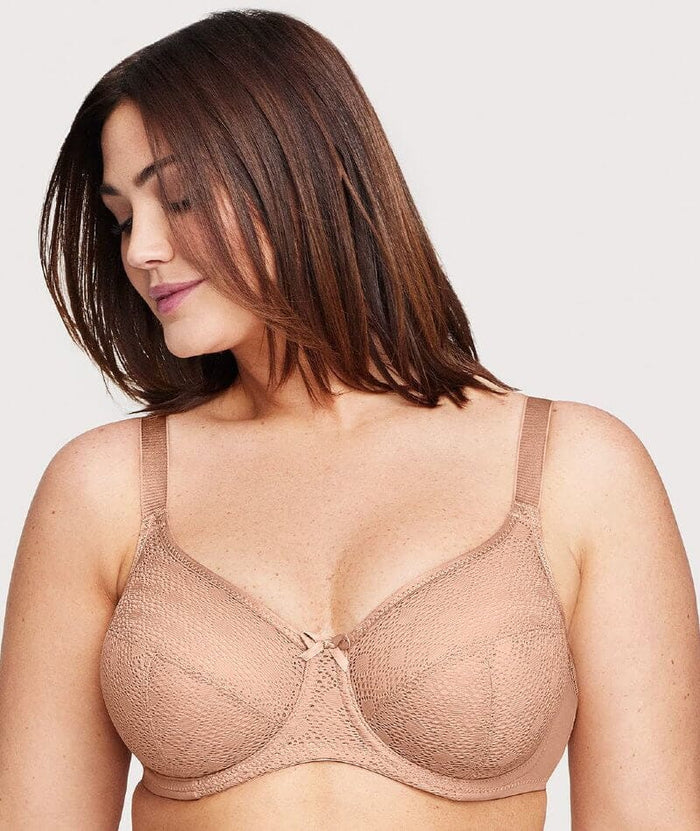 Glamorise Lace Comfort WonderWire Bra - Cappuccino Bras