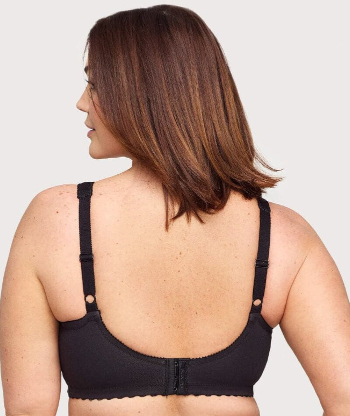 Glamorise Magiclift Cotton Support Wire-Free Bra - Black Bras