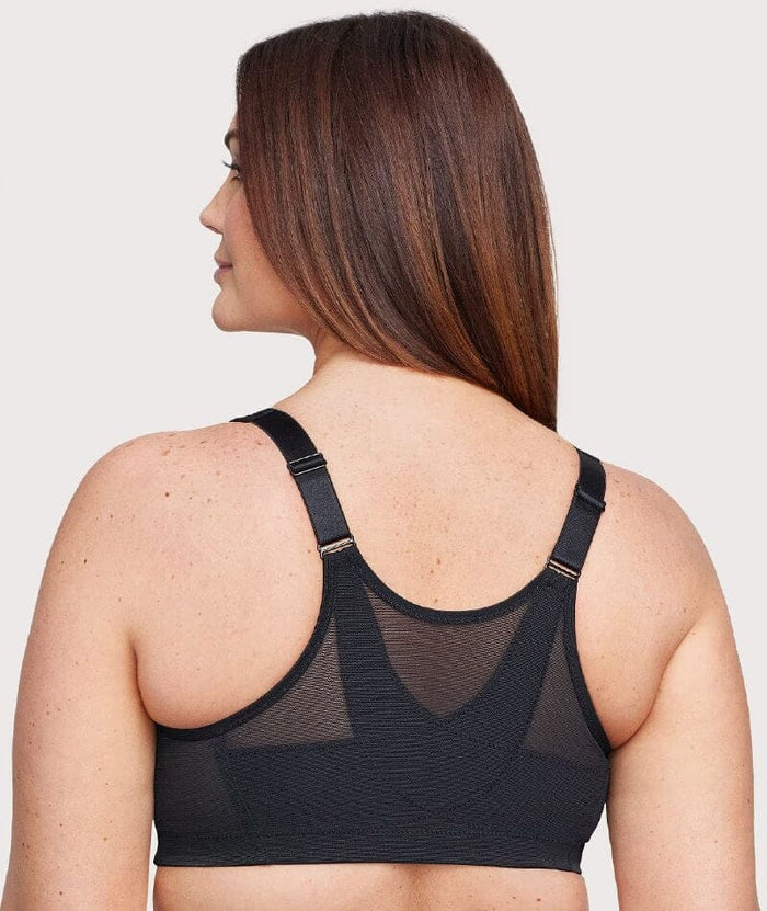 Glamorise Magiclift Front-Closure Posture Back Wire-Free Bra - Black Bras