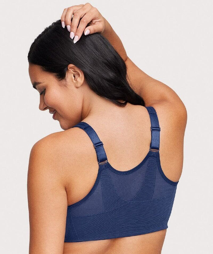 Glamorise MagicLift Front-Closure Posture Back Wire-free Bra - Blue Bras