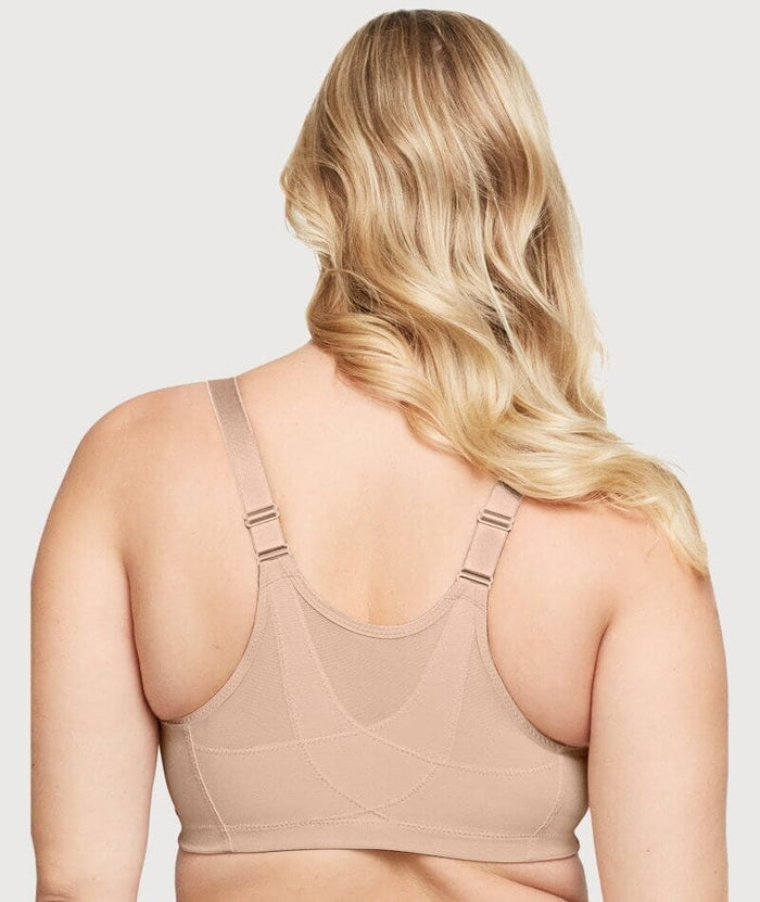 Glamorise Magiclift Front-Closure Posture Back Wire-Free Bra 2 Pack - Black/Cafe Bras