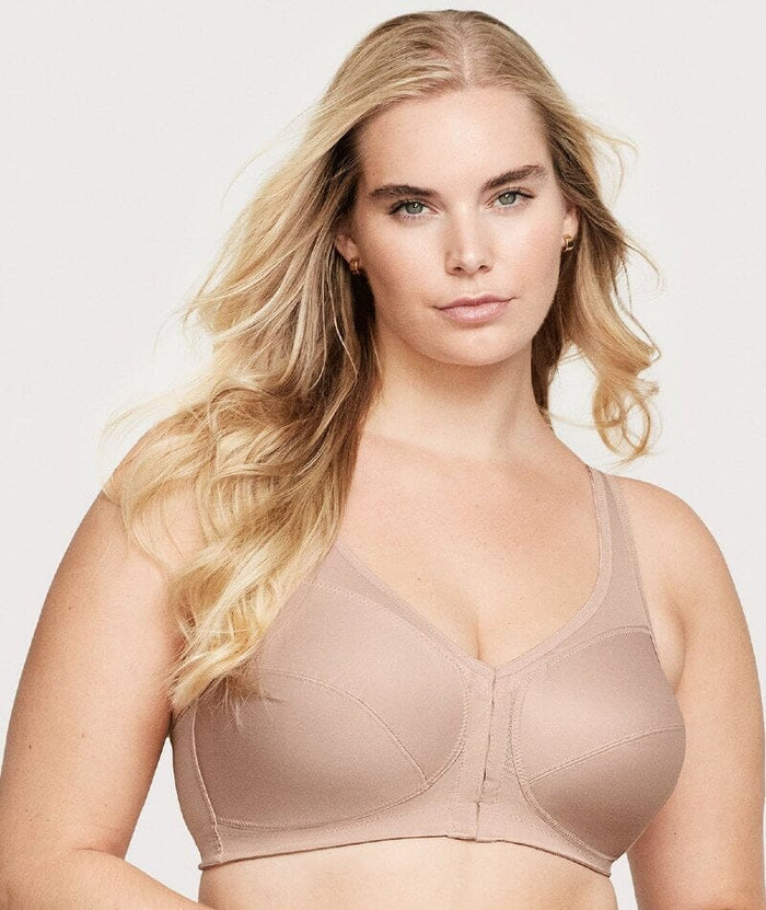 Glamorise Magiclift Front-Closure Posture Back Wire-Free Bra 2 Pack - Cafe Bras