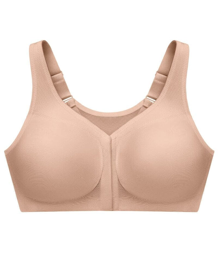 Glamorise Magiclift Front-Closure Posture Back Wire-Free Bra 2 Pack - Cafe Bras