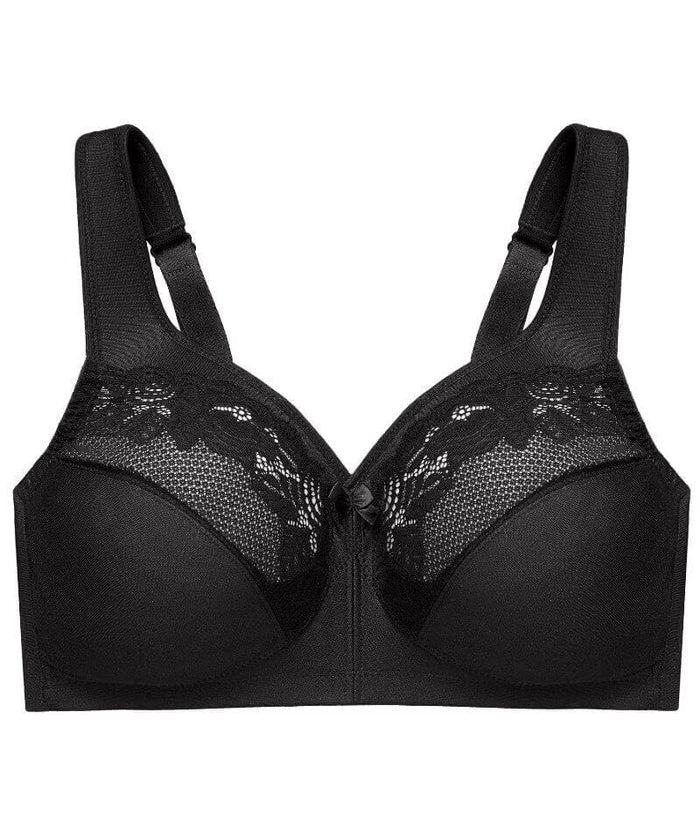 Glamorise MagicLift Minimizer Wire-free Bra - Black Bras