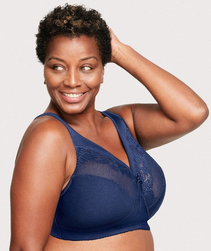 Glamorise MagicLift Minimizer Wire-free Bra - Blue Bras