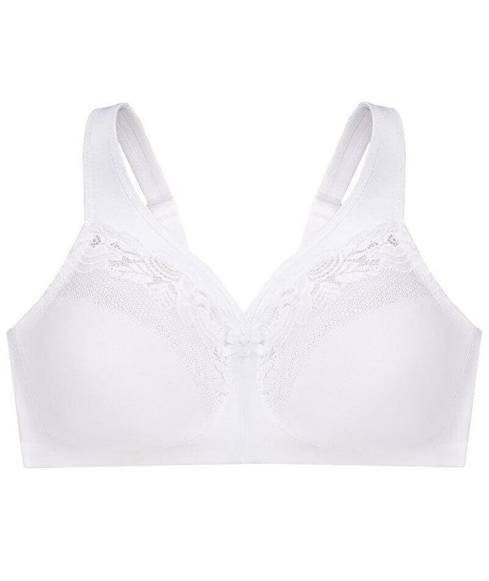 Glamorise MagicLift Minimizer Wire-free Bra - White Bras