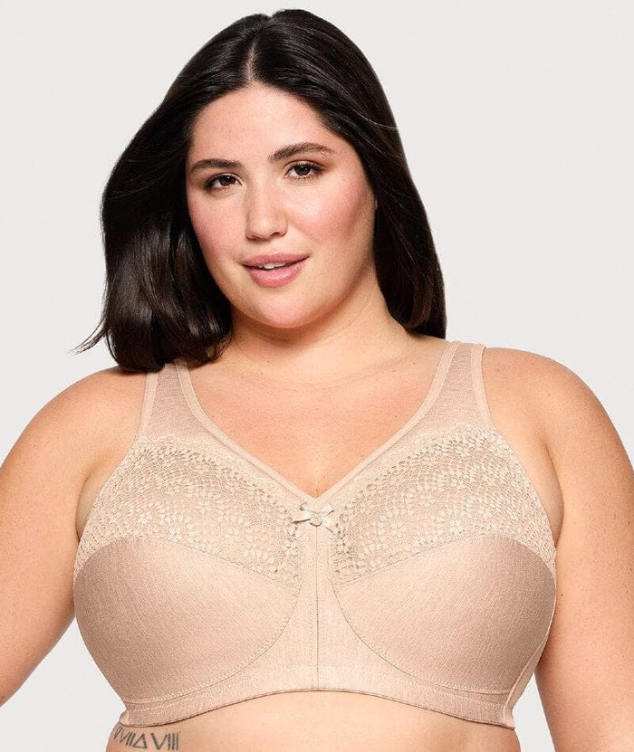 Glamorise Magiclift Moisture Control Wire-Free Bra - Cafe Bras
