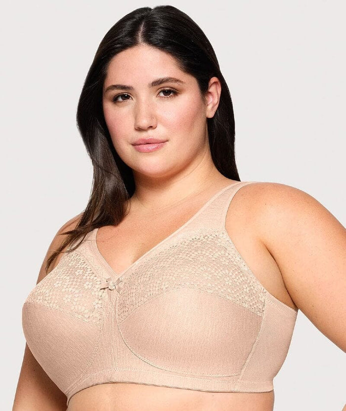 Glamorise Magiclift Moisture Control Wire-Free Bra - Cafe Bras