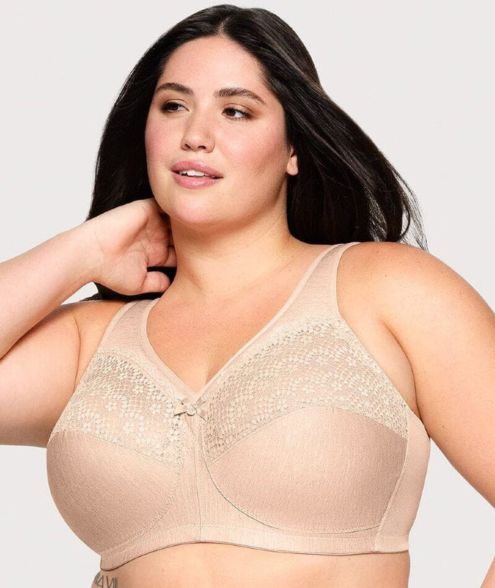 Glamorise Magiclift Moisture Control Wire-Free Bra - Cafe Bras