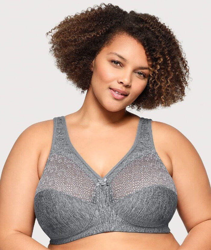 Glamorise Magiclift Moisture Control Wire-Free Bra - Gray Bras