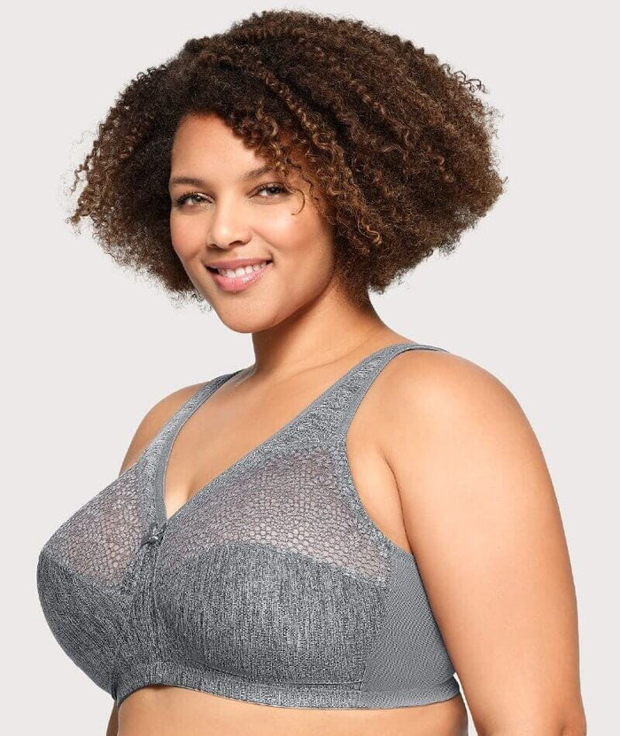 Glamorise Magiclift Moisture Control Wire-Free Bra - Gray Bras