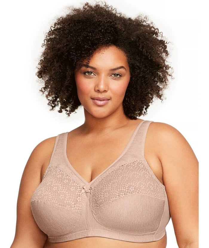Glamorise Magiclift Moisture Control Wire-Free Bra 2 Pack - Cafe Bras
