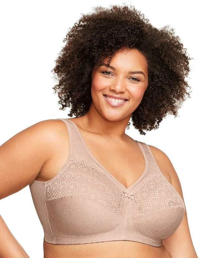 Glamorise Magiclift Moisture Control Wire-Free Bra 2 Pack - Cafe Bras