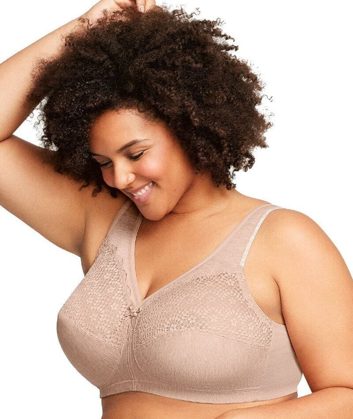 Glamorise Magiclift Moisture Control Wire-Free Bra 2 Pack - Cafe Bras