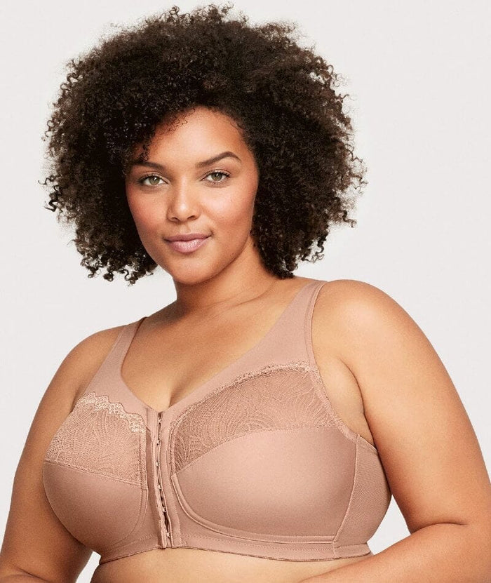 Glamorise Magiclift Natural Shape Wire-Free Front-Closure Bra - Cappuccino Bras