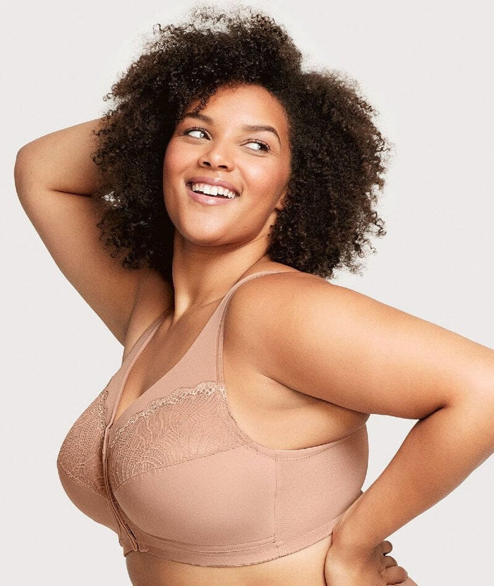 Glamorise Magiclift Natural Shape Wire-Free Front-Closure Bra - Cappuccino Bras