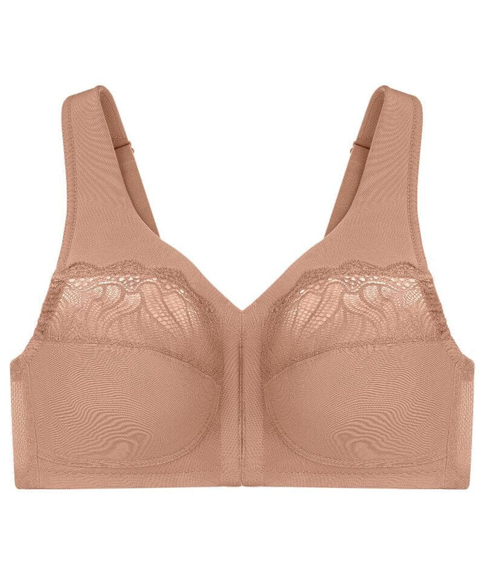 Glamorise Magiclift Natural Shape Wire-Free Front-Closure Bra - Cappuccino Bras
