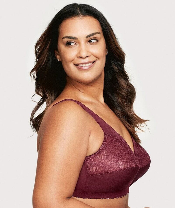 Glamorise Magiclift Original Wire-Free Support Bra - Burgundy Bras