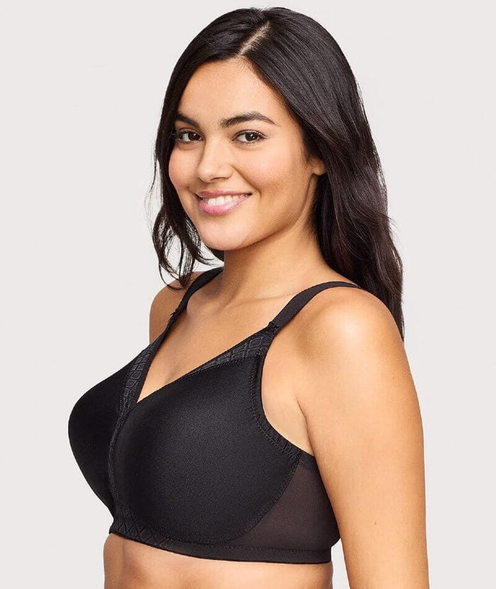 Glamorise Magiclift Seamless Support Wire-Free T-Shirt Bra - Black Bras