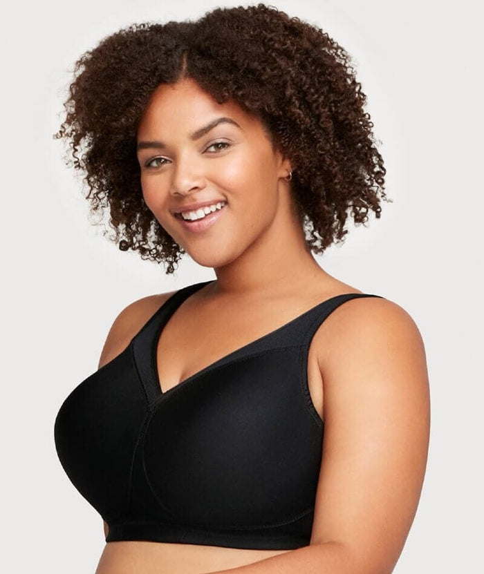 Glamorise Magiclift Seamless Wire-Free Sports Bra - Black Bras