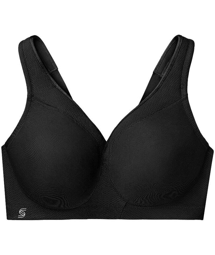 Glamorise Magiclift Seamless Wire-Free Sports Bra - Black Bras