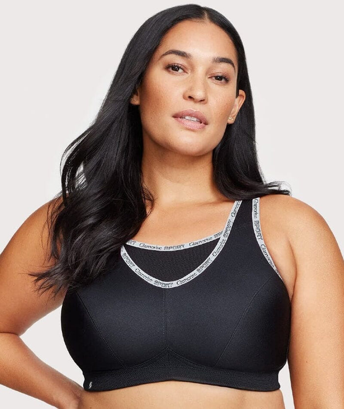Glamorise No-Bounce Camisole Wire-Free Sports Bra - Black Bras