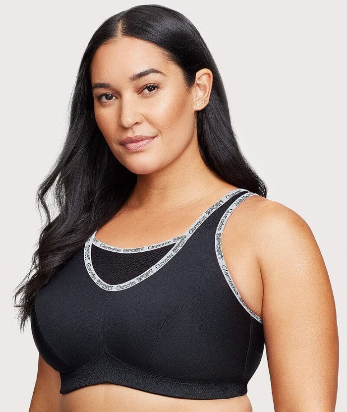 Glamorise No-Bounce Camisole Wire-Free Sports Bra - Black Bras