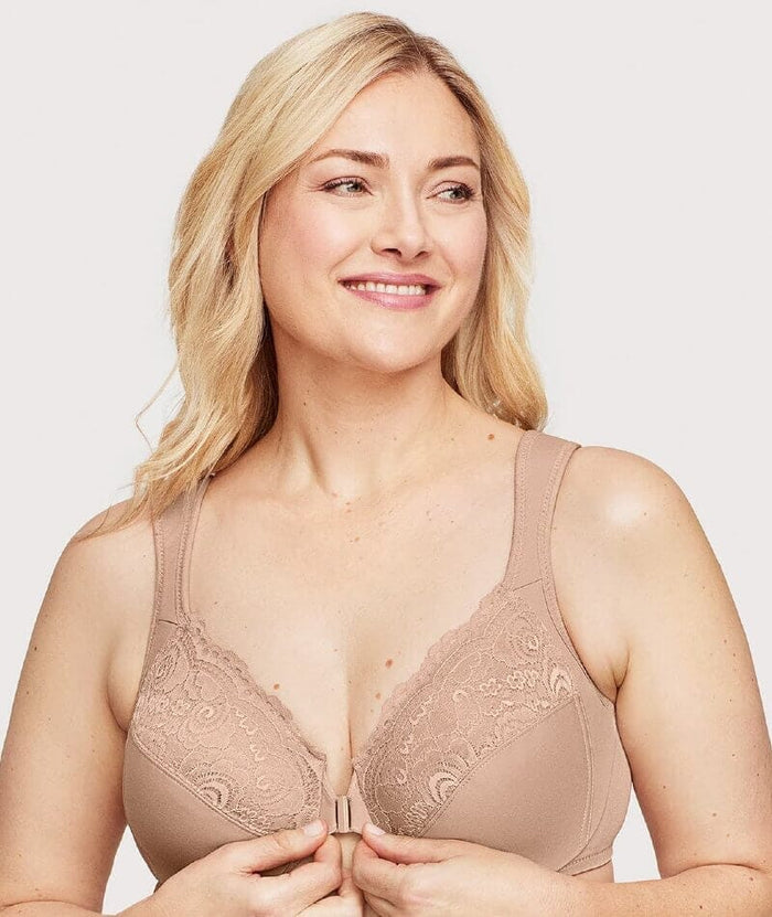 Glamorise WonderWire Front-Closure Bra 2 Pack - Cafe Bras