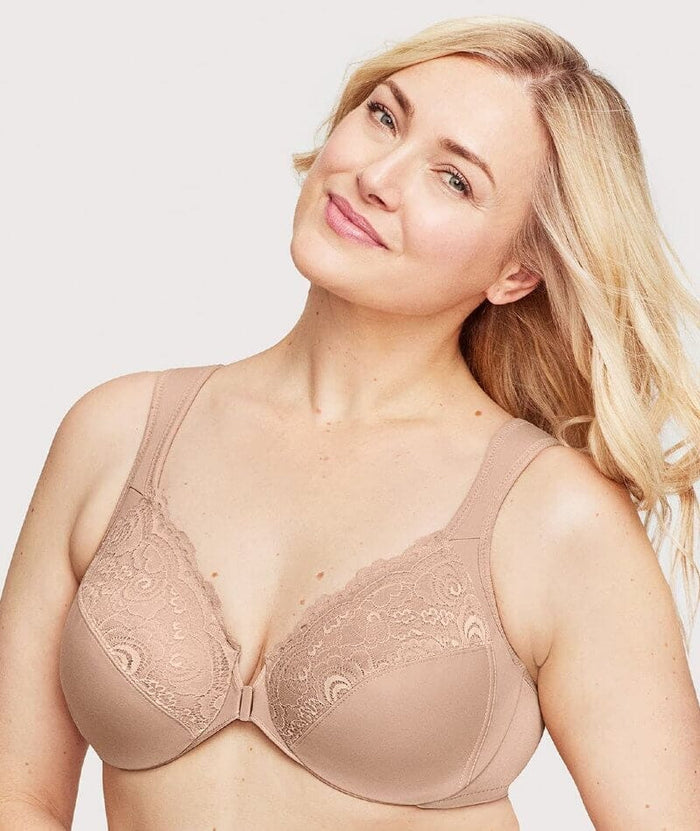 Glamorise WonderWire Front-Closure Bra 2 Pack - Cafe Bras