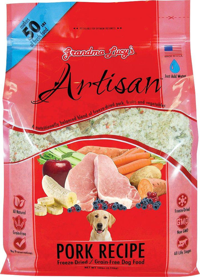 Grandma Lucy's Artisan Pork Freeze-Dried Dog Food 10lb - Paw Naturals