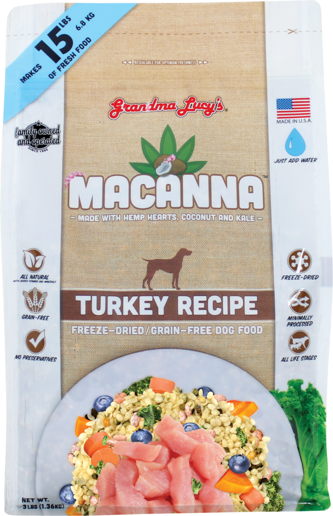 Grandma Lucy's Macanna Turkey Freeze-Dried Dog Food 3lb - Paw Naturals