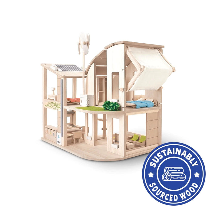 Green Dollhouse with Furniture