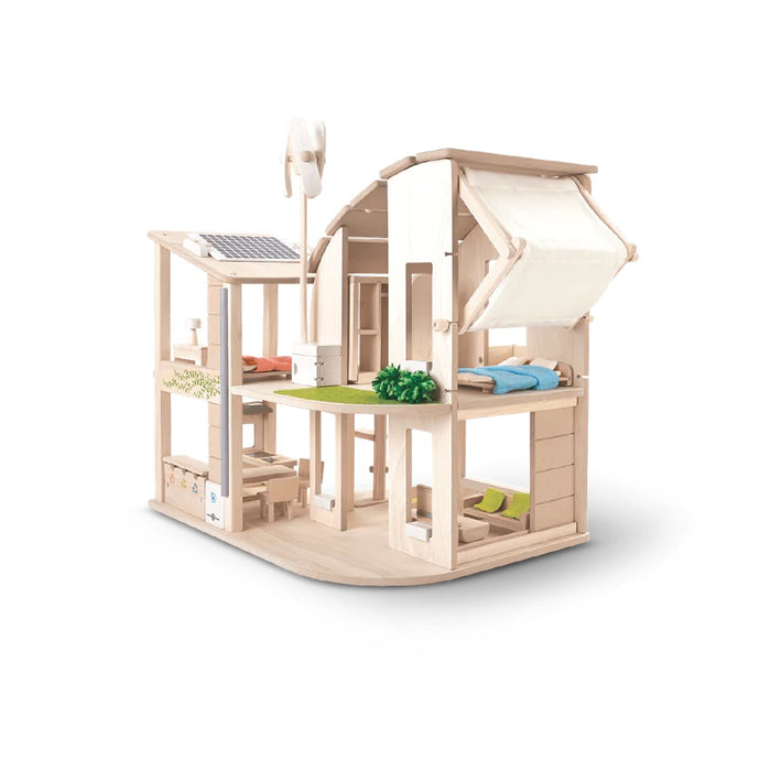 Green Dollhouse with Furniture
